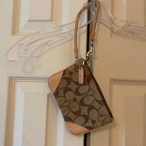 Coach logo wristlet